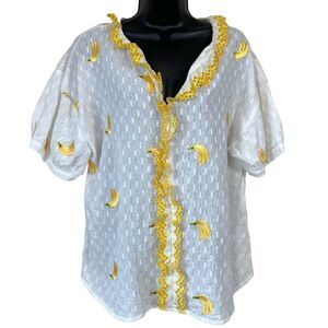 Eva Franco Bananas Embroidered Blouse